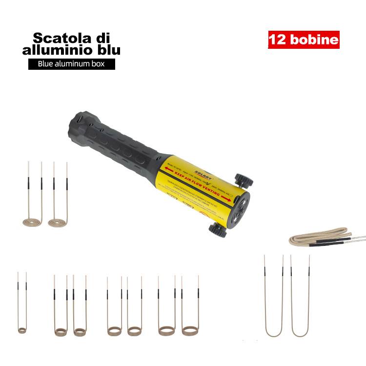 Kit riscaldatore a induzione magnetica Solary H7E, utensile a induzione termica per rompere bulloni da 1000 W e 110 V, riscaldatore per bulloni portatile senza fiamma per autoveicoli, per la rimozione di viti arrugginite (H7E con 3 bobine)