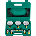 Kit di prova idraulica con 3 manometri, 9 nippli di prova, 3 tubi flessibili di prova, 5 manometri (10/100/250/400/600 bar), 60 MPa, 13 nippli di prova, 14 connettori a T, 5 tubi flessibili di prova, in una robusta borsa portatile per escavatori e u